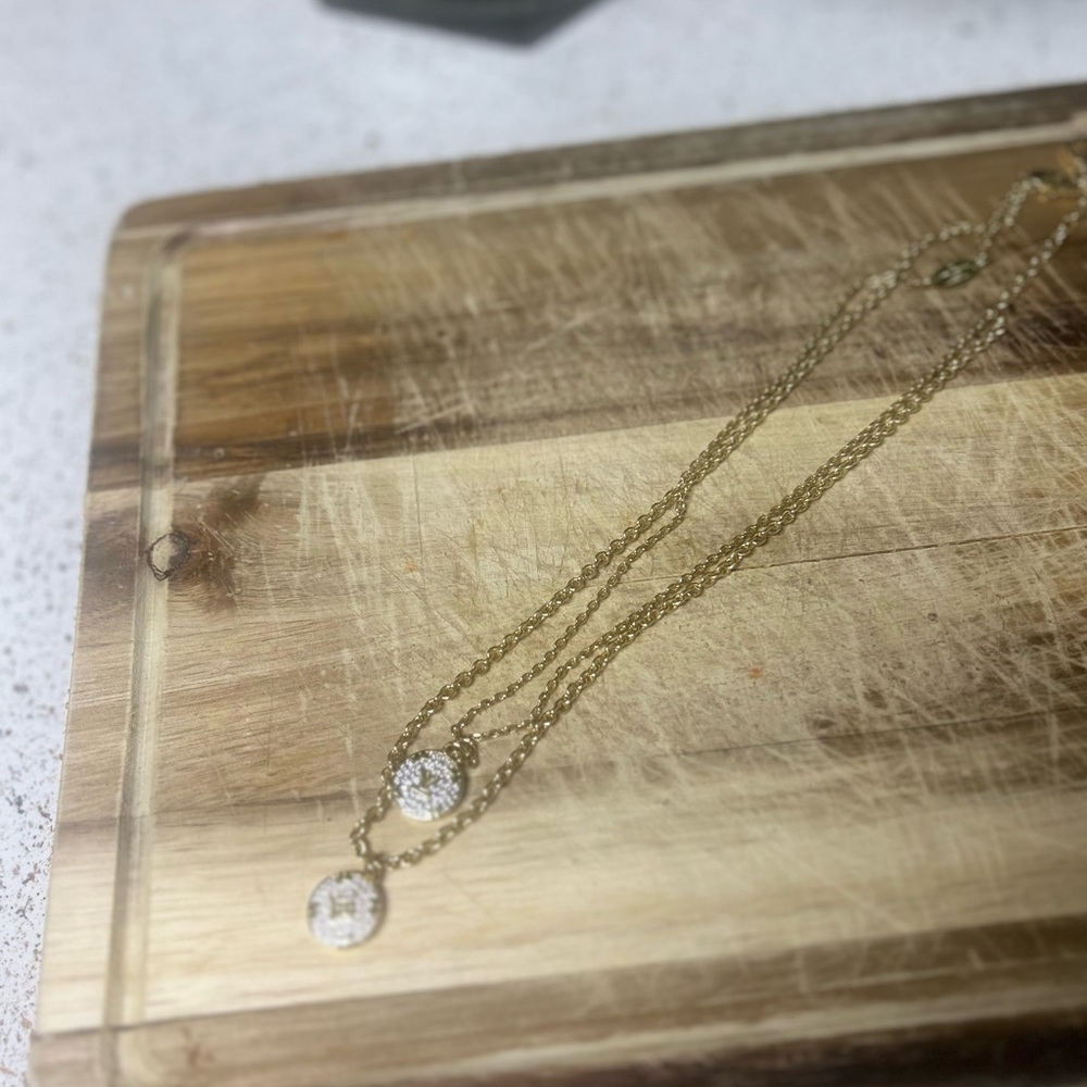 ***** SOLD ****Louis Vuitton Gold Necklace with Crystal Accents